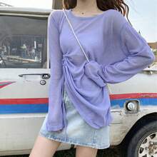 Women Lightweight Cardigans - Purple - View 1