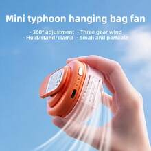 Portable Silent Mini Bladeless Electric Fan, Shirt Clip-On Fan, 3-Speed Hands-Free Neck Fan, Suitable For Outdoor, Travel, Office Use, Travel Accessory, Gift, Battery Capacity: 1000mAh - A - View 6