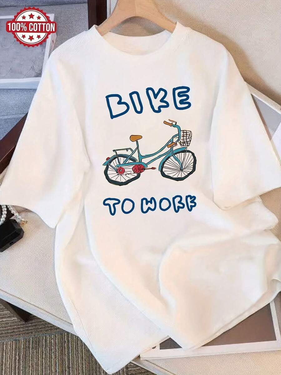 Cute Y2K Summer Top. 1 Pack. Cute Y2K Summer Top. 100% Cotton. Comfortable And Versatile Casual T-Shirt For Women, Summer Short-Sleeved, Round Neck, Loose And Sheer. Perfect For Casual Everyday Wear. - 白色 - 查看 1