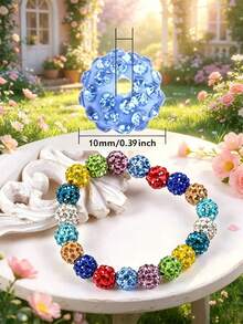 20/50/100pcs Colorful Glass Rhinestone Beads - Mixed Colors, Suitable For DIY Jewelry, Bracelets, Necklaces, Keychains, Party Decorations, Multifunctional Craft Kit With Clay Pen And Earring Hooks For Jewelry Making - Multicolor - View 11