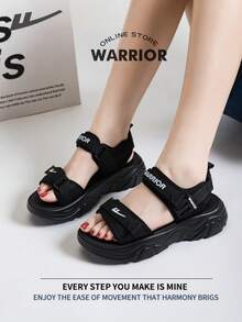 Warrior Summer Women's Sports Sandals Are Comfortable Soft Soled, Fashionable, Versatile, Low-Key Style, Casual, Outdoor Travel, Commuting, Multi Occasion Beach Walking Sandals - Black - View 5