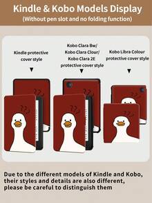 Cute Duck Cartoon Pattern Tablet Protective Case, Compatible With IPad 9.7/10.2/10.5/10.9/12.9/Pro 11 (10th Gen), Compatible With Samsung Galaxy Tab S6 Lite 10.4 Inch, Compatible With Kindle Paperwhite (12th Gen, 2024 Release), Kindle (11th Gen, 2022 Release), Kindle Colorsoft Signature Edition, Soft Shock-Proof Protection, Smart Stand/Auto Wake/Sleep Function - Multicolor - View 10