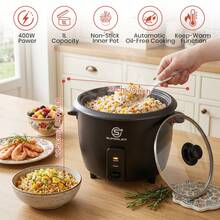 SUPERLEX 400W Electric Rice Cooker, 1L Multi-Function Cooking Pot, Electric Hot Pot, With Non-Stick Coating, With Heat Preservation Function, Suitable For Home Kitchens, Stew Pots And Slow Cookers Can Easily Cook Mixed Stews, Health Porridge, And Dessert - UK Plug(220-240V) - View 6