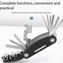 Cycling Essential! 16-In-1 Multifunctional Bicycle Tool Set, Foldable Portable Repair Wrench Set, Universal Hex Screwdriver - Multicolor - View 7