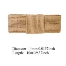 Cuerda de Sisal DIY para árboles de gato, poste rascador, juguete, marco de escalada para gatos, cuerda de repuesto para afilar garra de gato - 6 mm-50 m - Ver 7
