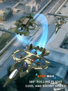 K500 泡沫遙控飛機模型，具備 360°特技翻滾與懸停功能，配備高度保持系統，適合初學者，附 LED 燈，USB 充電遙控飛機，男孩生日/聖誕節/萬聖節的完美禮物！ - 彩色 - 查看 3