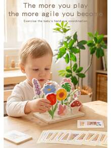 Kids Fun Flower Matching & Plug-In Puzzle, Early Learning 3D Toy, Shape Matching Game For Hand-Eye Coordination Training - Multicolor - View 3