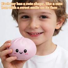 Giant Glitter Dumpling Squishy Toy - Cute Dim Sum Fidget Sensory Stress Ball For Adults & Kids, Soft Squeeze Dough Ball With Steamer Basket, Stretchy Desk Decor - Nhiều màu - Xem 4