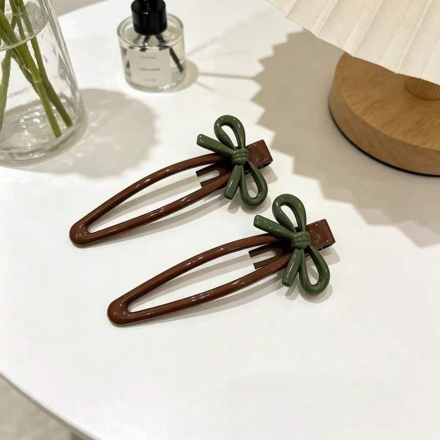 Korean Style Premium Bow Hair Clip For Women, Fashionable Hair Accessory For Organizing Loose Strands, 2026 Summer New Arrival - Multicolor - View 1