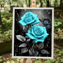 Digitales Ölmalerei-Set für Erwachsene und Anfänger - 16*20 Zoll/1 Stück, ungerahmt, DIY einfaches Acrylmalset, Heimdekoration Kunsthandwerk, ideales Geschenk zum Geburtstag, Vatertag, Weihnachten, Muttertag und Valentinstag - Blätter und Blüten - Übersicht 11
