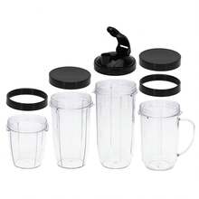 Adler خلاط شخصي Blend & Go مجموعة خلاط سموذي 1200W زجاجات 700ml 500ml 300ml وظيفة النبض سحق الثلج 4-شفرات & 2-شفرات حماية من الحرارة الزائدة أسود - قابس اتحاد أوروبي نوع E (220 إلى 240 فولت) - مشاهدة 5