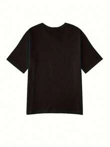 Cute Y2K-Style Summer Top. 1pac. Cute Y2K-Style Summer Top. Men's 100% Cotton 'BORN BROKE DIE RICH' Graphic T-Shirt - 100%, Black, Retro Summer Street Style, Short Sleeve, Casual And Comfortable Design, Casual Wear, Comfortable T-Shirt, Medium Stretch Fabric. Perfect For Casual Wear. - 黑色 - 查看 3