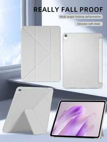 1個 矽膠Y型摺疊灰色平板保護殼，相容於iPad Mini1/2/3/Mini4/Mini5/Mini6/Mini7/Air/Air2/9.7/10.2/10.5/Air4/Air5/10.9/Pro 11"/10代/Air 11-In.(M2)-2024/Pro11-In.(M4)-2024/Air 11-Inch (M3) 2025/(A16) 11 Inch 11代 2025/Air 8(M4)2026(11-Inch)機型，不含筆，Y型摺疊可調多角度支架，PU皮革+TPU全覆蓋防震耐磨，蜂巢散熱，磁吸休眠/喚醒，極簡輕量，可摺疊平板保護殼Y型摺疊平板保護殼無筆槽 - 灰色 - 查看 3
