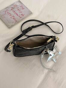 Fashionable Korean Style Casual Women's Handbag, New Minimalist Chic Versatile Shoulder & Crossbody Bag - Black - View 4