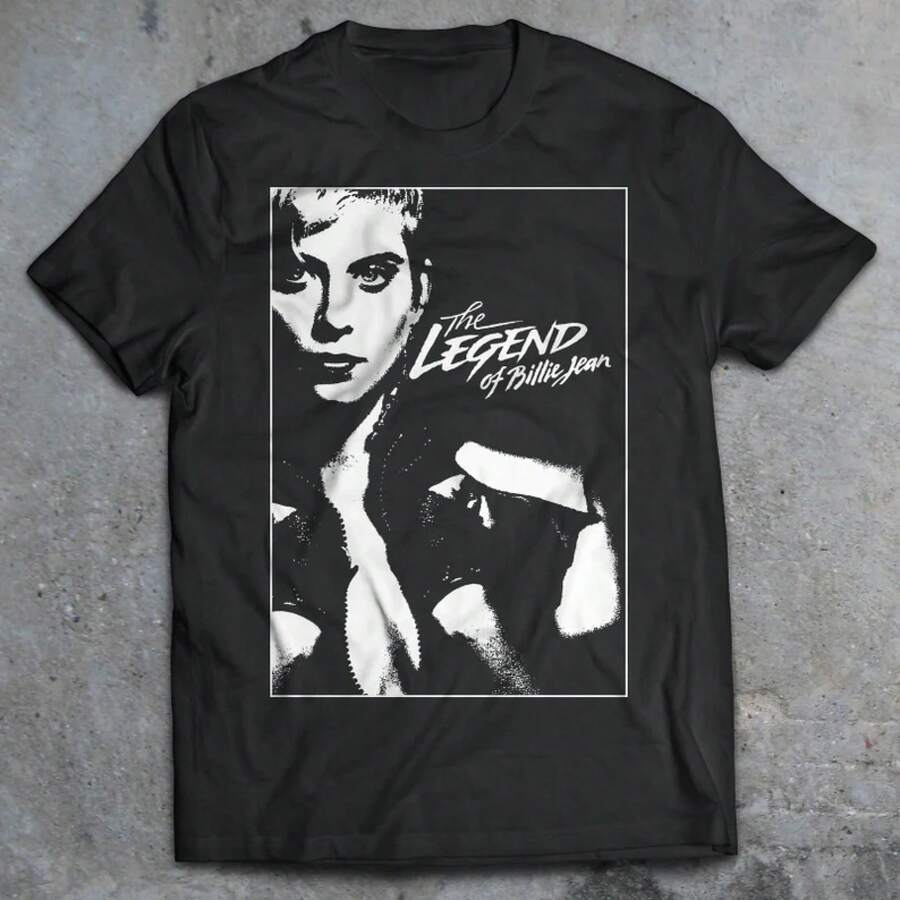 T-Shirt From The 1985 Movie "The Legend Of Billie Jean", 80s Movie T-Shirt, Helen Slater, Christian Slater, 80s Teen Movie, Heathers, Pump Up The Volume - 黑色 - 查看 1