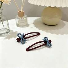 Korean Style Premium Bow Hair Clip For Women, Fashionable Hair Accessory For Organizing Loose Strands, 2026 Summer New Arrival - Multicolor - View 2