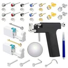 Ear Piercing Kit Professional Ear Piercing Gun With 14pcs Stainless Steel Earrings Stud,2PCS Disposable Nose Piercing Gun,4pcs Nose Rings - Ear Piercer + Nose Piercer - View 3
