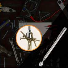 3合1不鏽鋼伸縮磁性拾取工具 - 手動鐵吸桿，10種使用場景，適用於難以觸及區域，免電池，適用於汽車和建築維修，金屬表面，耐用且堅固 - 多色 - 查看 3