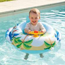 Baby Swim Ring, Children's Swim Ring, Shark Shaped Inflatable Swim Ring Baby Pool Float Summer Boys And Girls Inflatable Swim Toy Cartoon Swim Ring Suitable For Toddlers, Beach - Blue - View 5