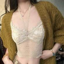 Women Lightweight Cardigans - Apricot - View 2