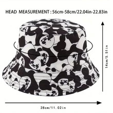1pc New Panda Pattern Bucket Hat, Suitable For Gifts, Beach Travel, Reversible Design - Panda - View 6