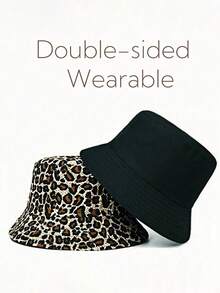 1pc Women's Leopard Print Lightweight Versatile Easy-To-Care-For Face-Slimming Bohemian Outdoor Bucket Hat, Summer New Fashion Minimalist Face-Slimming Animal Print Elegant Street Style Bucket Hat, Comfortable Casual Suitable For Daily Commute, Outings, Gatherings, Shopping, Travel, Vacation And Other Occasions - Multicolor - View 13