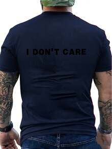 Nueva camiseta casual estampada% algodón - Camiseta para hombre con estampado I Don'Care - Estilo vintage audaz y llamativo, con unónico estampado de eslogan, transpirable y que absorbe la humedad, de% poliéster, cuello redondo y manga corta, adecuada para deportes de verano, estilo-hop y uso casual diario - Unisex. - Blanco - Ver 10