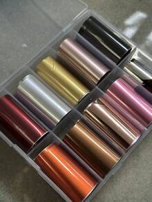RitaNailDECO 10 Rolls Nail Transfer Paper Set, Solid Color Matte Metallic Gloss Minimalist, For Nail Salon, Nail Artist, DIY Handmade - Multicolor - View 5