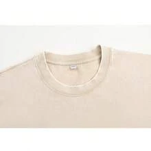 Modern Minimalist T-Shirt, 230g Washed T-Shirt, Vintage Pink Round-Neck T-Shirt, Decorated With A  Flag Pattern And The Words "Veneka 58", Vintage Cas - 杏色 - 查看 4