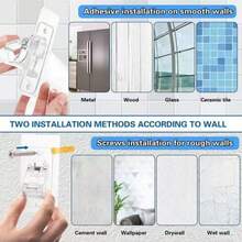 2/4pcs, Classic Plastic Window Curtain Rod Brackets, No Drilling Required, Multifunctional, Self-Adhesive Rod Brackets, No-Nail Adhesive Curtain Rod Hooks, Suitable For Dorm, Bathroom, Bedroom, Living Room Decoration Curtain Hooks, Home Shower Curtain Rod Use - 2pcs - View 11