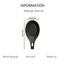 1/2pcs Spoon Holder Easy-To-Clean Insulated Spoon Rest,Kitchen,Christmas Gift - Black - View 10