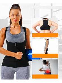 Women's Sauna Vest, Sauna Suit For Waist Training, Tummy Control Corset, Lumbar Girdles For Belly Slimming Corset Sports Fall - Blue - View 3