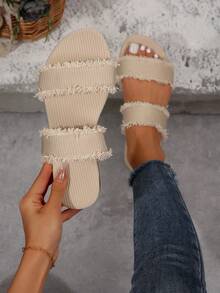 Women's Flat Beach Sandals, New Summer Casual Sandals - Beige - View 2