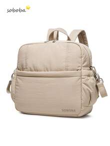 SOBOBA 1pc Waterproof Solid Color Nylon Mommy Backpack, Large Capacity, Stroller Hanging, Multi-Pocket Diaper Bag, Suitable For Picnic And Outings - Multicolor - View 14