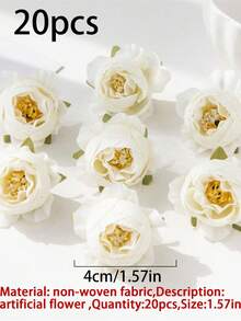 10/20個 1.57英吋人造春夏裝飾玫瑰花頭，適合婚禮與訂婚花藝裝飾、DIY手工、家居擺飾、花環與花束製作、桌面中心裝飾、新娘花束與手腕花，女性完美禮物，四季適用 - 彩色 - 查看 13