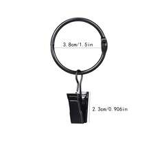 12 buah Cincin Tirai Logam dengan Klip, Dirancang untuk Menggantung Tirai, Tirai Mandi, dan Topi - A - View 6