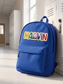 Custom Colorful Letter Name Patch, Personalized Rainbow Text Patch Sticker For Jackets Hoodies Backpacks Tote Bags, Customized Embroidered Name Clothing Badge, Customizable Fashion Label Decor, Aesthetic Street Style Accessory - Style H - View 5