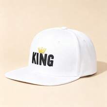 1頂男款KING字母刺繡嘻哈時尚運動棒球帽，可調節防曬休閒帽，適合春/秋季旅行、海灘、派對 - 彩色 - 查看 5