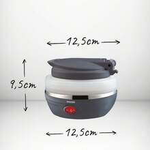 Adler Electric Travel Kettle Foldable Kettle Silicone Kettle Portable Kettle 0.6L 750W Folding Handle Storage Bag Boil-Dry Protection Auto Shut-Off Integrated Base Grey - EU E Type Plug(220-240V) - View 7