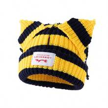1pc Women's Fashion Faux Fur Ear Knit Hat, Suitable For Autumn/Winter Daily Wear - B - View 14