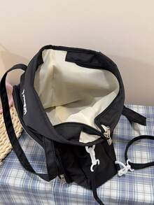 High-Quality Large Capacity Crossbody Bag, Student Messenger Bag For School, Daily Commute Shoulder Tote - Black - View 4