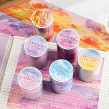 1roll Cloud Pattern Handbook Tape, PET Sky Cloud Theme Tape, Handbook Stationery Water Bottle Multi Scene Base Decoration Patch, Can Be Used As Birthday Gift, Back To School Season Gift Planner Supplies,Craft Supplies For Adults,Scrapbook Supplies - A - View 4