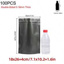 50入/100入 雙面 0.18mm 厚黑色可重複使用自封式 Mylar 鋁箔立袋，長效食品儲存，拉鍊密封包裝，適用巧克力、茶、咖啡、乾果、粉末、糖果、肉類，節日派對小禮品與禮品包裝裝飾 - 黑色 - 查看 12