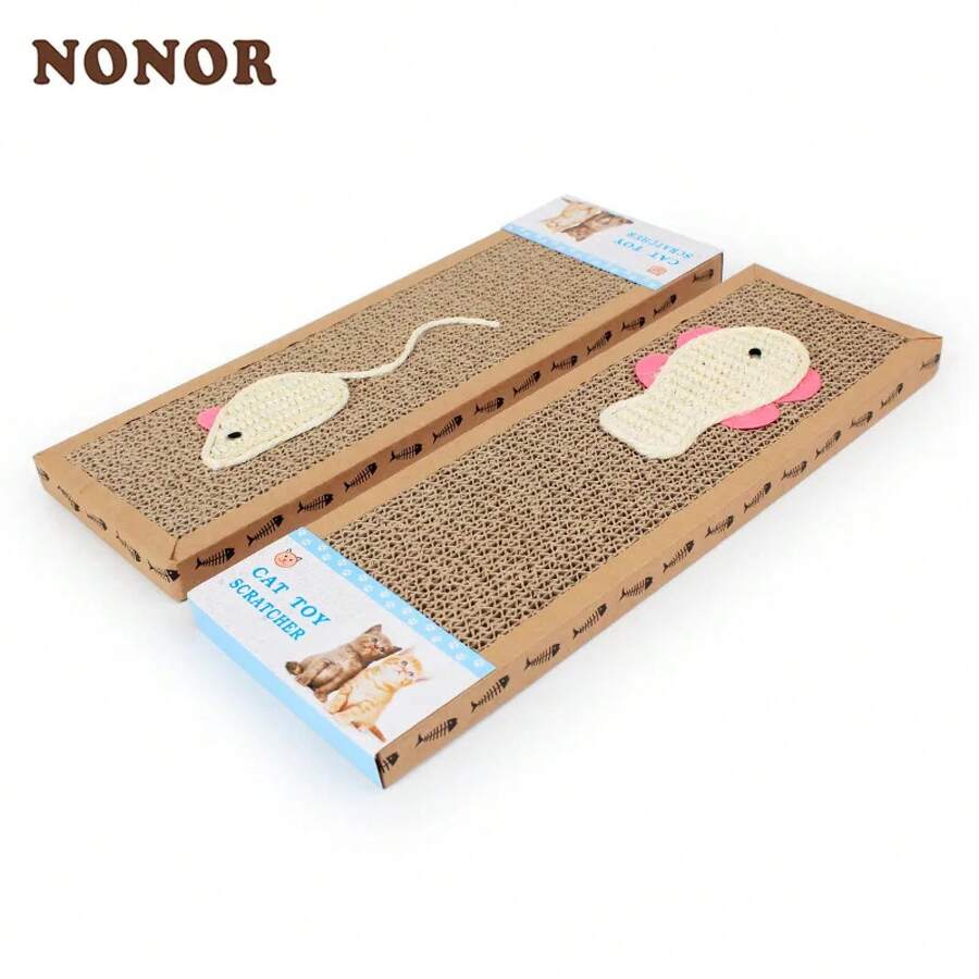 Tablero de Rasca de Madera con Forma de Roedor para Felinos, Superficie Texturizada para Desgaste Natural de Uñas, Pieza de Entretenimiento para Horas de Actividades de Juego en Espacios Interiores del Hogar, Disponible en Dos Dimensiones para Mantenimiento de la Salud de las Garras de los Gatos - Ratón - Ver 1