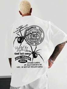 Camiseta de hombre con diseño de medalla de araña - Blanco - Ver 1