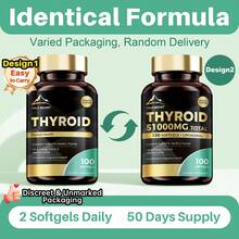 Thyroid Support Formula, Enhances Mood, & Digestive Function, Balances Substances, Contains Lodine, L-Tyrosine, Ashwagandha Root, Bladderwrack Thallus, 100 Softgels, Lasts For 50 Days - Three Bottles-Best Choice - 查看 5