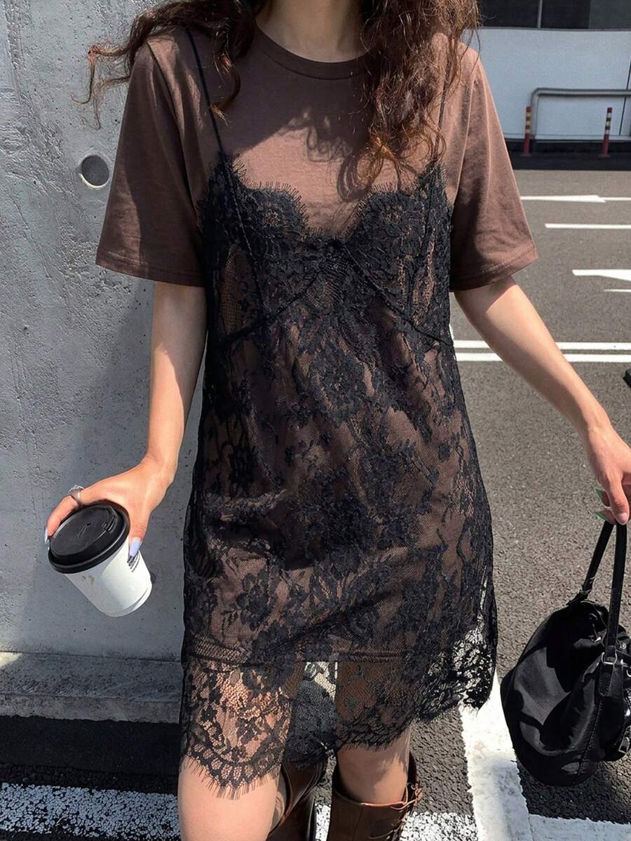 Women Midi Dresses - Café 2 - View 1