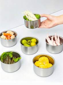 1/2个装不锈钢密封食品储存容器，带防漏盖 - 可堆叠式餐食准备容器，可用洗碗机清洗，适用于办公室、旅行、存放水果、蔬菜、零食、蘸酱等。 - 彩色 - 查看 12