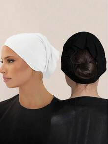 CONFLASS 2pcs/10pcs Muslim Women Solid Color Elastic Knit Underscarf Hijab Caps - Multicolor - View 1