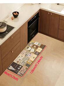 1 pieza Alfombra de color café para sala de estar y cocina, Alfombra antifatiga para cocina, Juego de alfombras de goma para cocina, Alfombra de color café para cocina, Antideslizante y lavable, Alfombra pasillera para cocina, Respaldo de goma - Multicolor - Ver 12